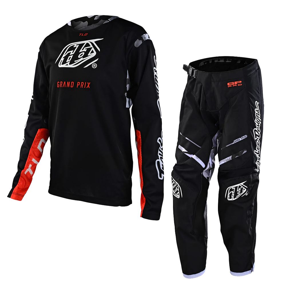 Troy Lee Designs 2024 Motocross Combo Kit Youth GP Pro Blends Camo Black White